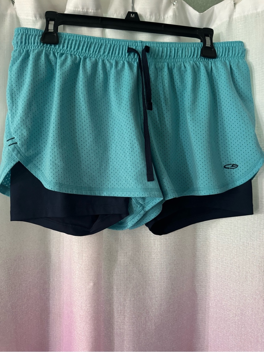 Champion Aqua Mesh Two-Layer Athletic Shorts with Navy Liner